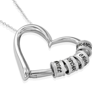 Sophie Charming Heart Engraved Beads Necklace