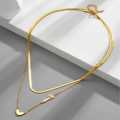 Heart Love Double Layer Necklace - Minimalist Unisex