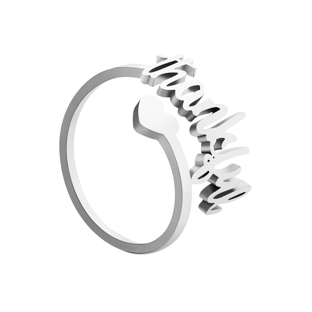 Wendy Exquisite Gift Engraved Heart Ring