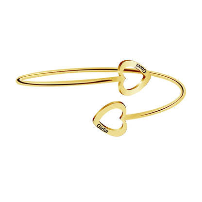 Calista Personalized Stainless Steel Heart Bracelet