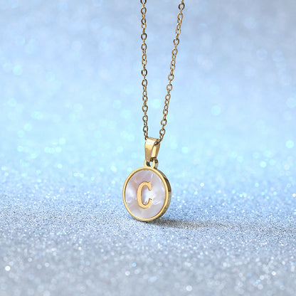 Maëlys White Pearl Letter Gold-Plated Necklace