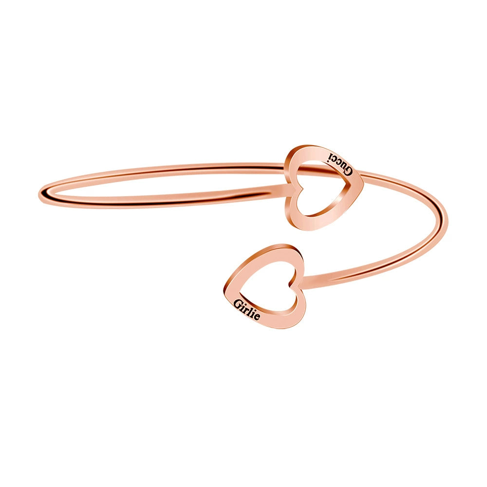 Calista Personalized Stainless Steel Heart Bracelet