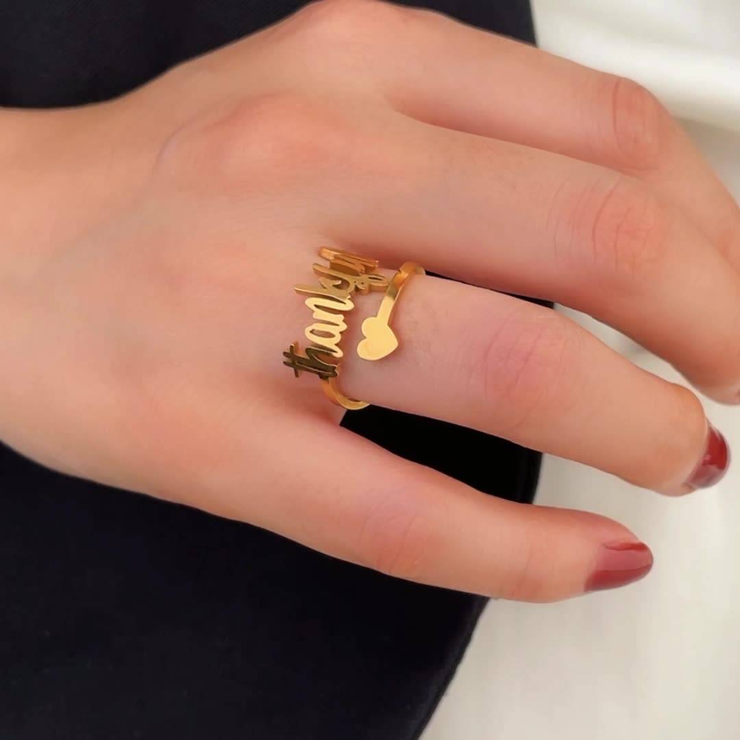 Wendy Exquisite Gift Engraved Heart Ring