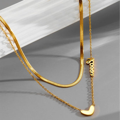 Heart Love Double Layer Necklace - Minimalist Unisex