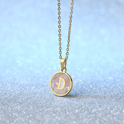 Maëlys White Pearl Letter Gold-Plated Necklace