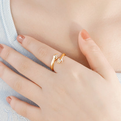 Anna Couple Engraved Open Ring