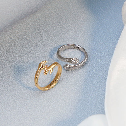 Anna Couple Engraved Open Ring