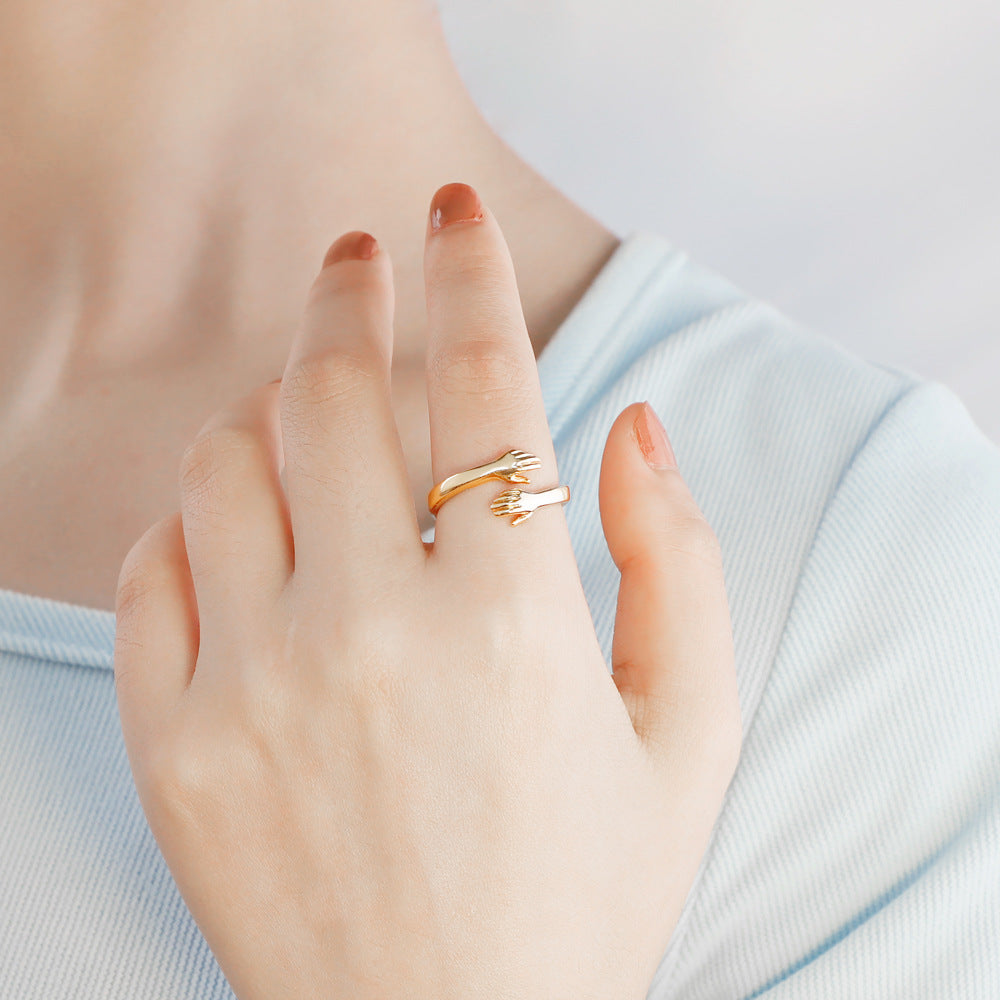 Anna Couple Engraved Open Ring