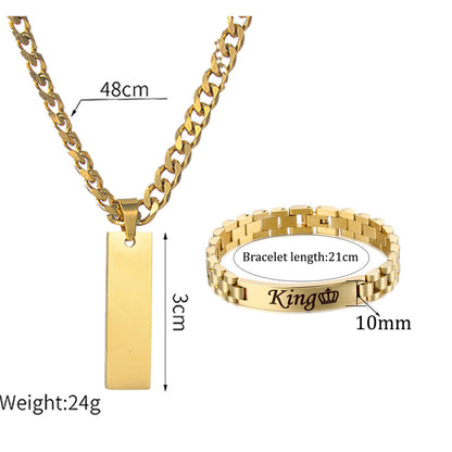 Jay DIY Men's Long Pendant necklace and Bracelet Set