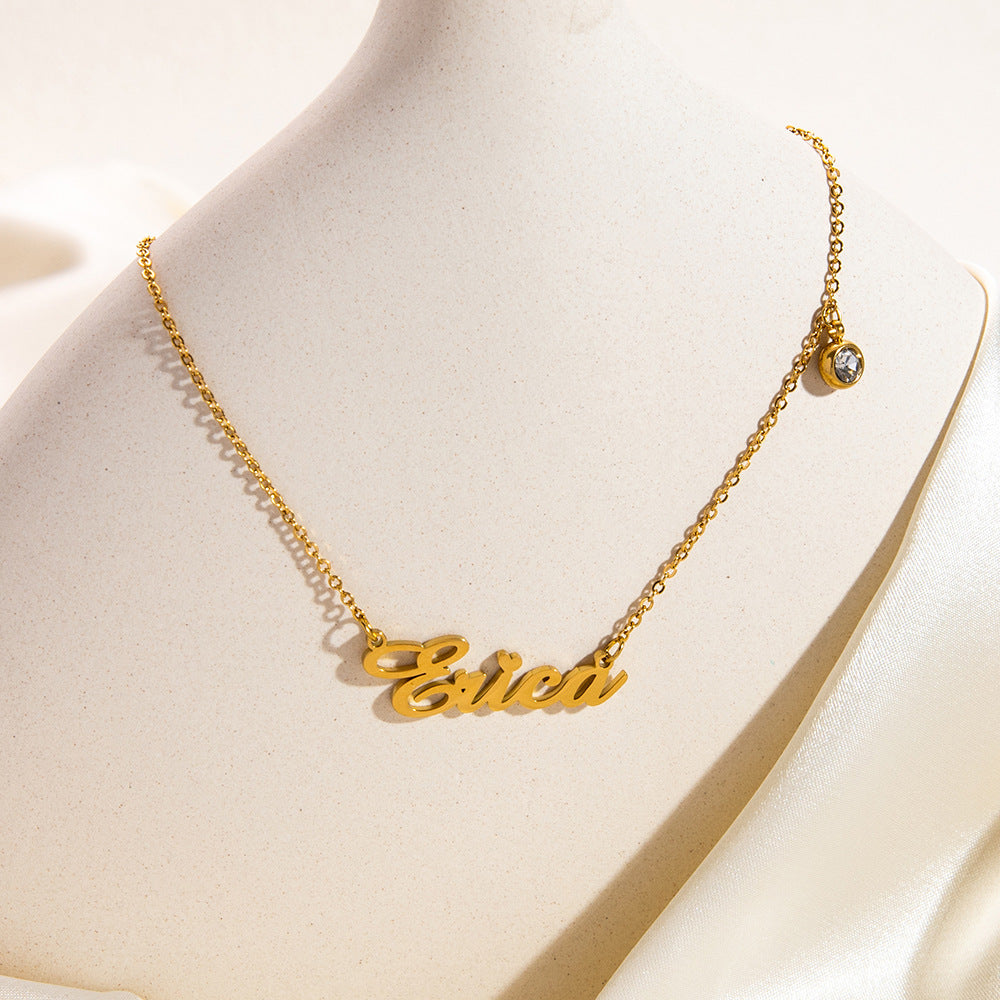 Estelle Petal & Gem Name Necklace