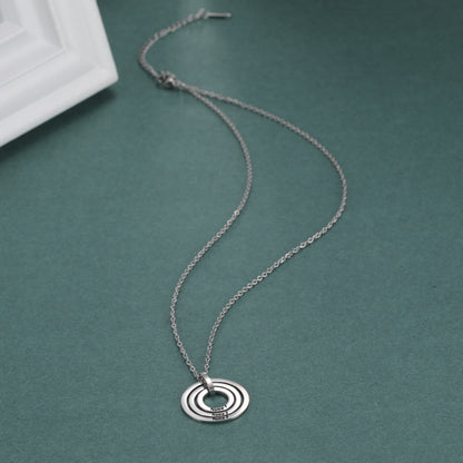 Iris Triple Concentric Circle Name Necklace