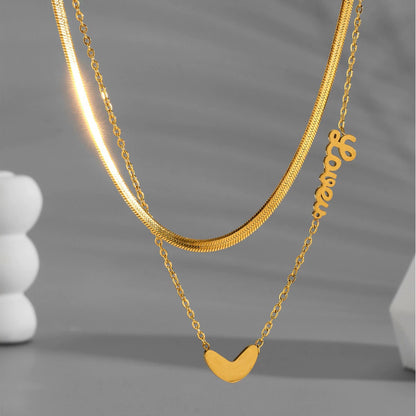 Heart Love Double Layer Necklace - Minimalist Unisex