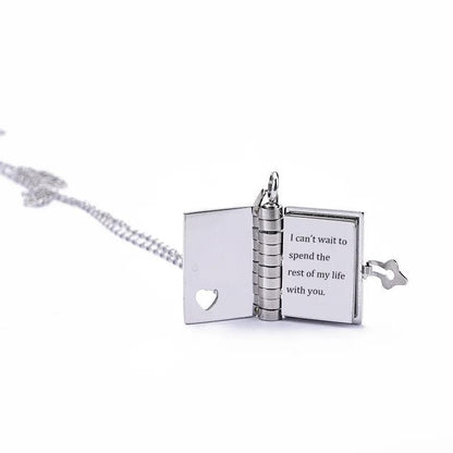 Sara Couple Book Pendant Necklace