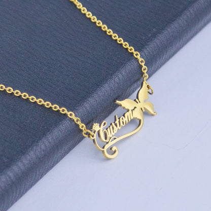 Rosanna Butterfly Necklace Couple Alphabet Necklace
