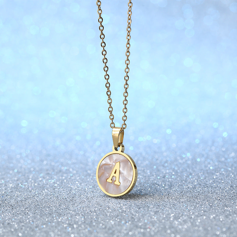 Maëlys White Pearl Letter Gold-Plated Necklace