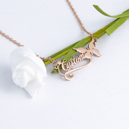 Rosanna Butterfly Necklace Couple Alphabet Necklace