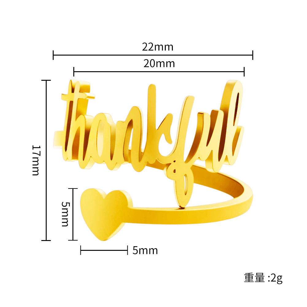 Wendy Exquisite Gift Engraved Heart Ring