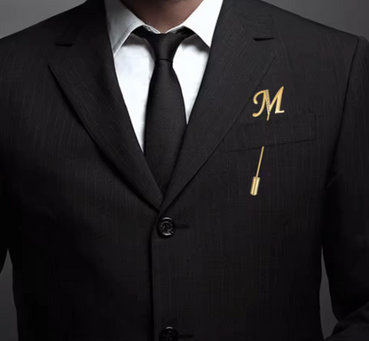 Maggie Letter Rhinestone Suit Brooch