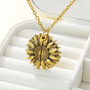 Aria Sunflower Open Locket Necklace