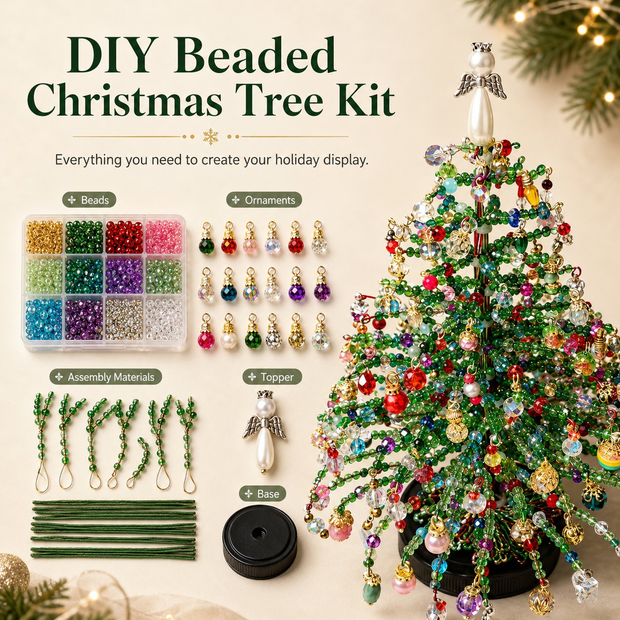 🎄✨ DIY Beaded Halloween Kit – 🎅Create Your Own Sparkling Holiday Decoration