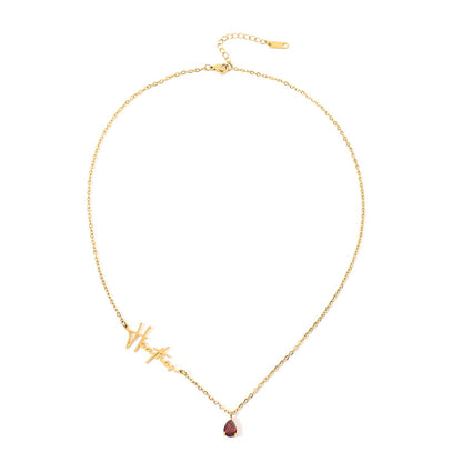 Abby Chrystal Letter Name Necklace