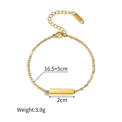 Emryn Name Bracelet with Cylindrical Bar Engraving