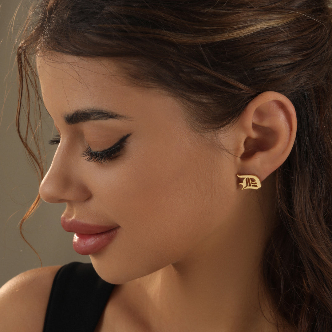 Avani Gothic Initial Earrings