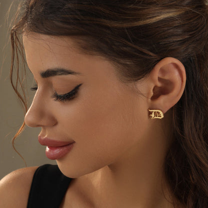 Avani Gothic Initial Earrings