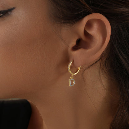Miley Iced Letter Earrings