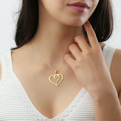 Grace Double Heart Pendant Necklace
