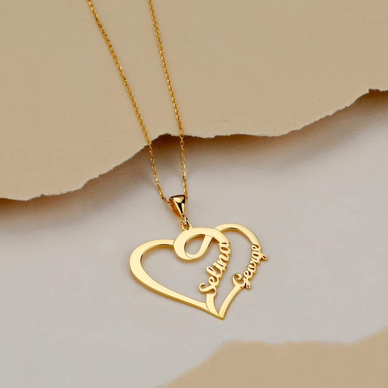 Grace Double Heart Pendant Necklace