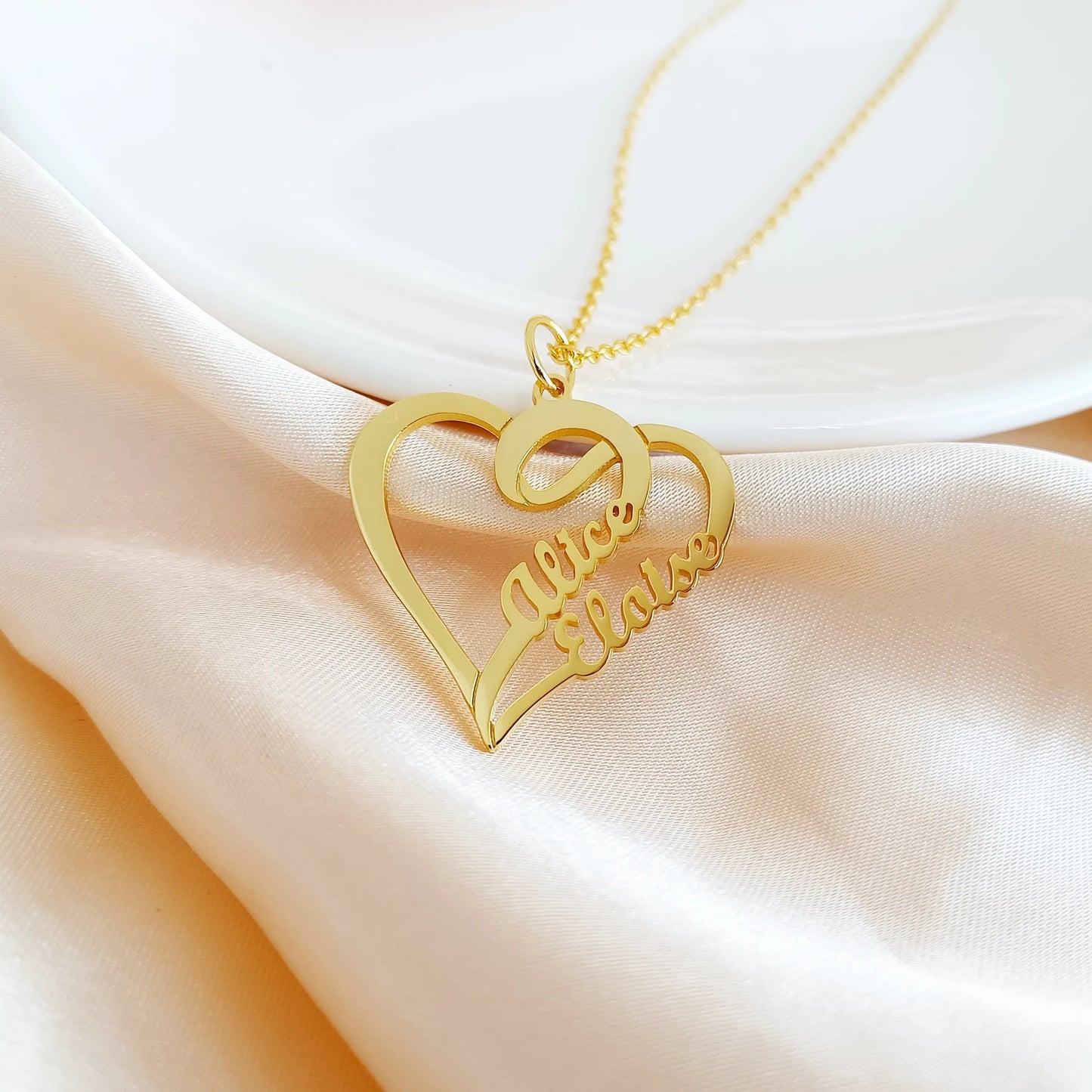 Grace Double Heart Pendant Necklace