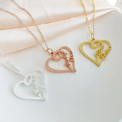 Grace Double Heart Pendant Necklace