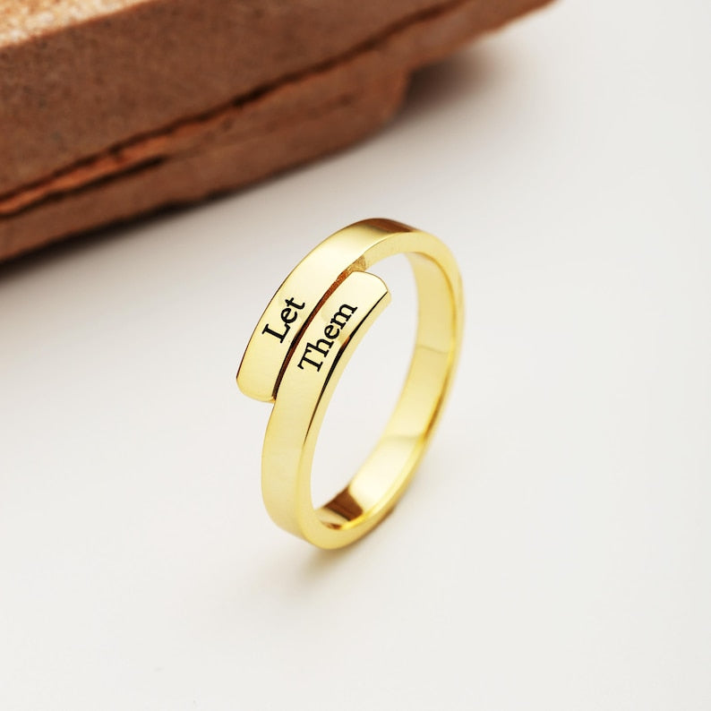 Savannah Personalized Custom Name Misaligned Open Ring