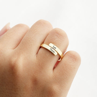 Savannah Personalized Custom Name Misaligned Open Ring
