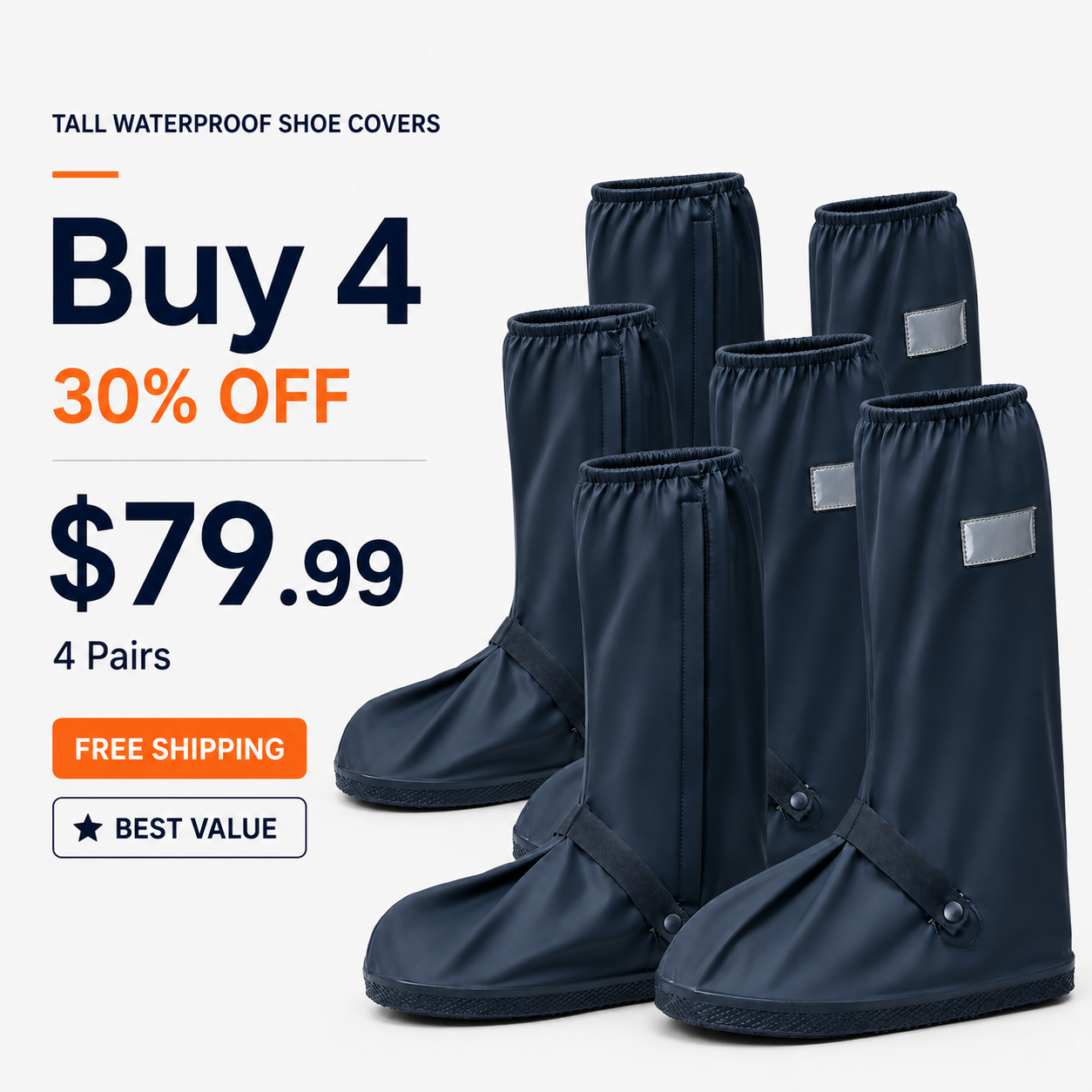 EInuvo® Foldable Waterproof Boot Covers – Stay Dry in Rain, Mud & Snow