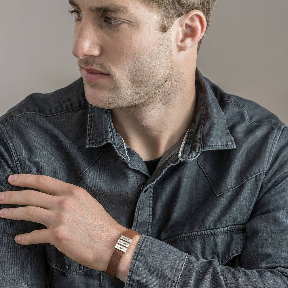 Macy Voyage Men's Brown Leather Bracelet