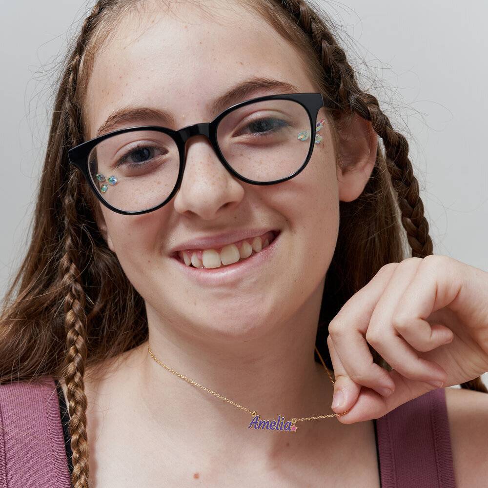 Amelia Twinkle Girls Name Enamel Necklace