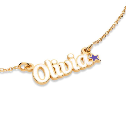 Amelia Twinkle Girls Name Enamel Necklace