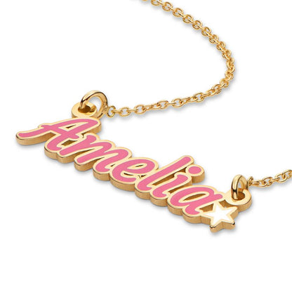 Amelia Twinkle Girls Name Enamel Necklace