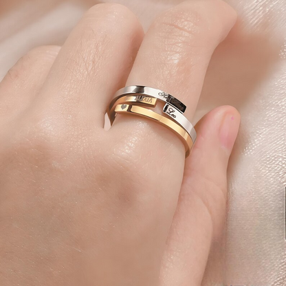 Savannah Personalized Custom Name Misaligned Open Ring