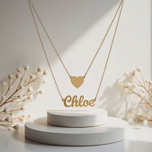 Heart Layer Name Necklace
