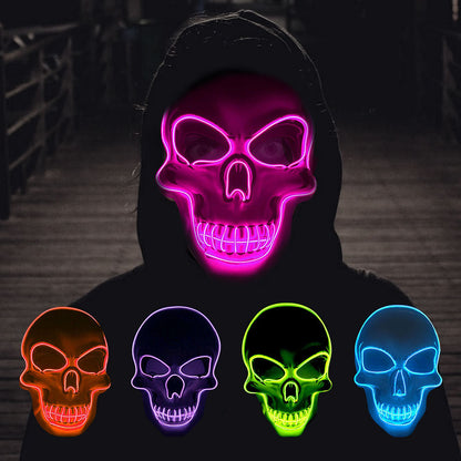 Masque Halloween LED  - Tête de Mort Lumineuse