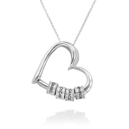Sophie Charming Heart Engraved Beads Necklace